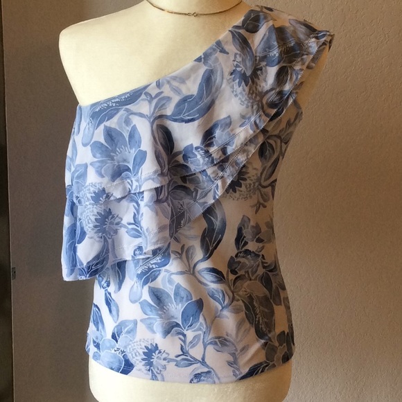 White House Black Market One Shoulder Top - Picture 4 of 8